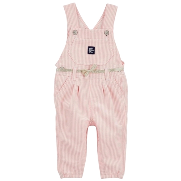NWT OshKosh B'Gosh Ultra Soft Overalls, Pink Hickory C0079 - Picture 1 of 5